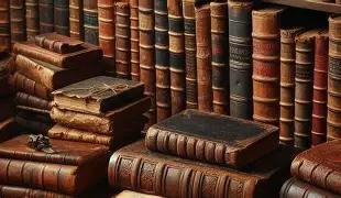 Oude boeken uit de bibliotheek